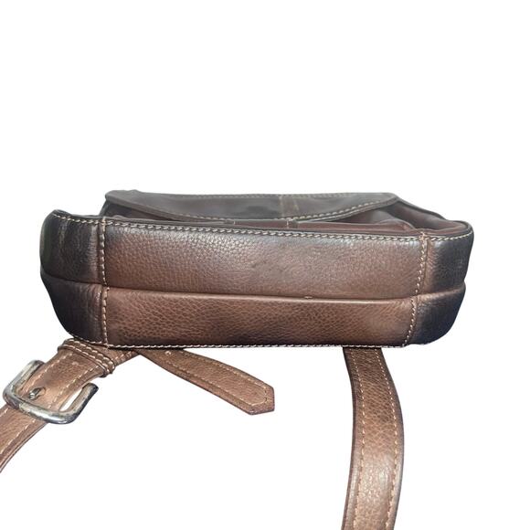 Vintage Fossil Brown Leather Crossbody Bag Wallet Organizer 75082 90s Y2K - Picture 9 of 14